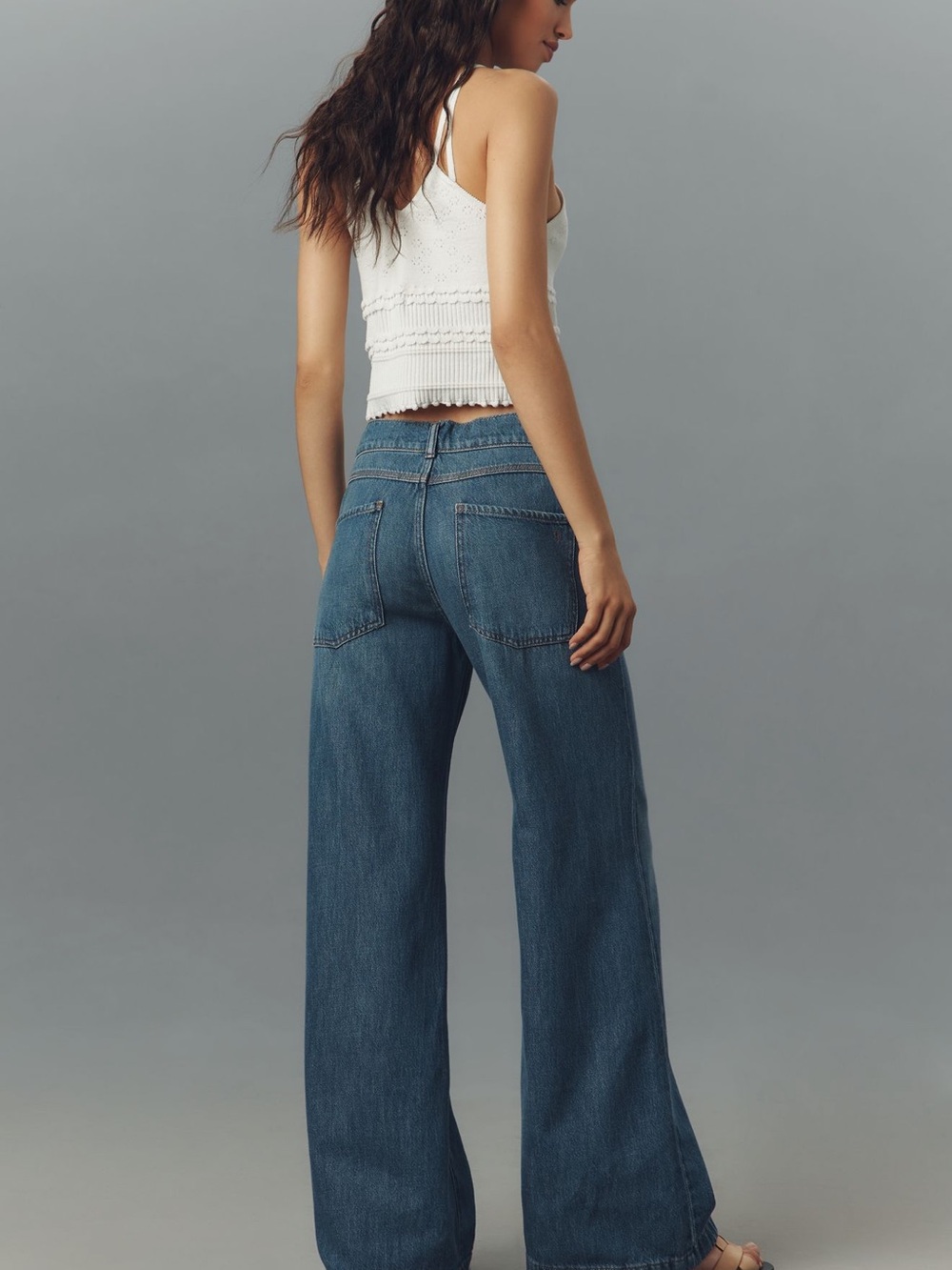 Pilcro Wide-Leg High-Rise Jeans in Medium Blue - Picture 3 of 11